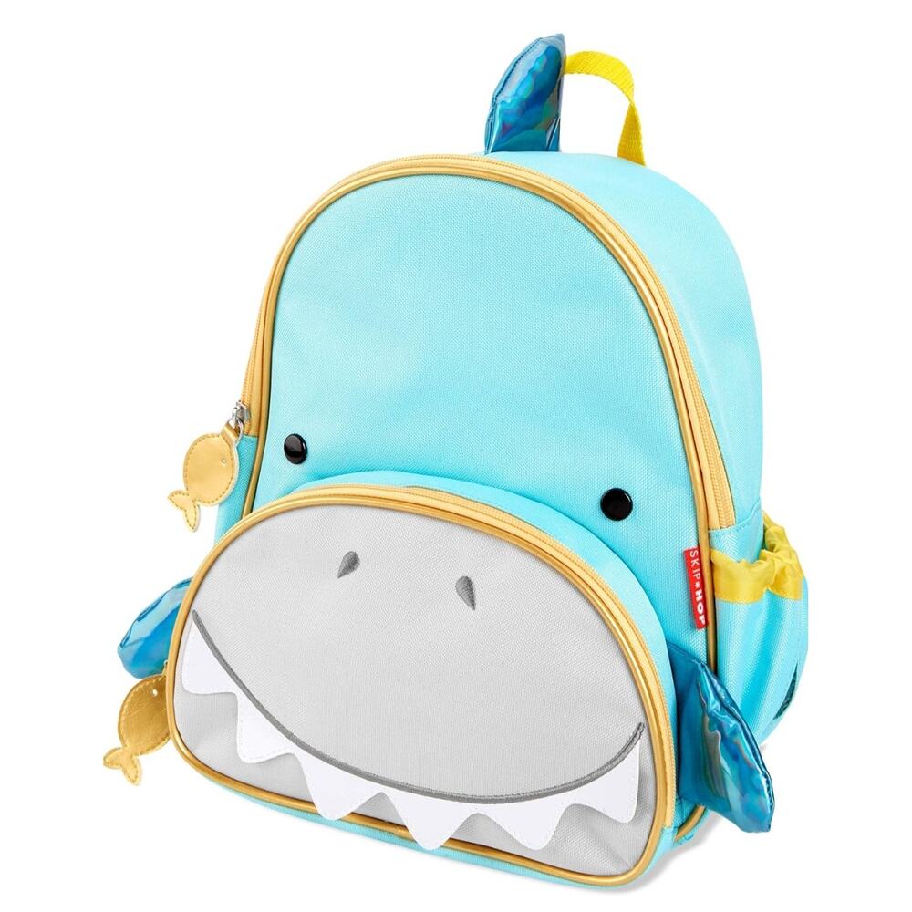 Skip Hop Toddler Backpack, Zoo Preschool, Simon Shark blue, gray, yellow NWT